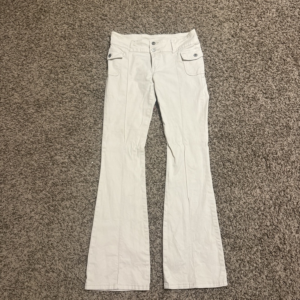 Brandy Melville Women's Cream Boot Cut Jeans